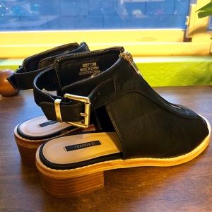 Faux Leather Ankle Heels